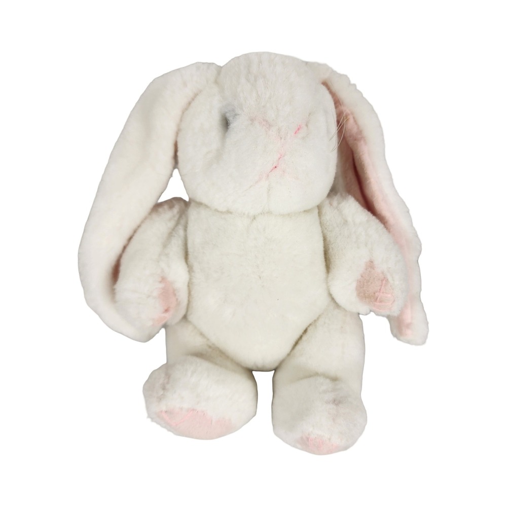 Vintage White Plush Bunny Rabbit Long Floppy Ears Stuffed 9in